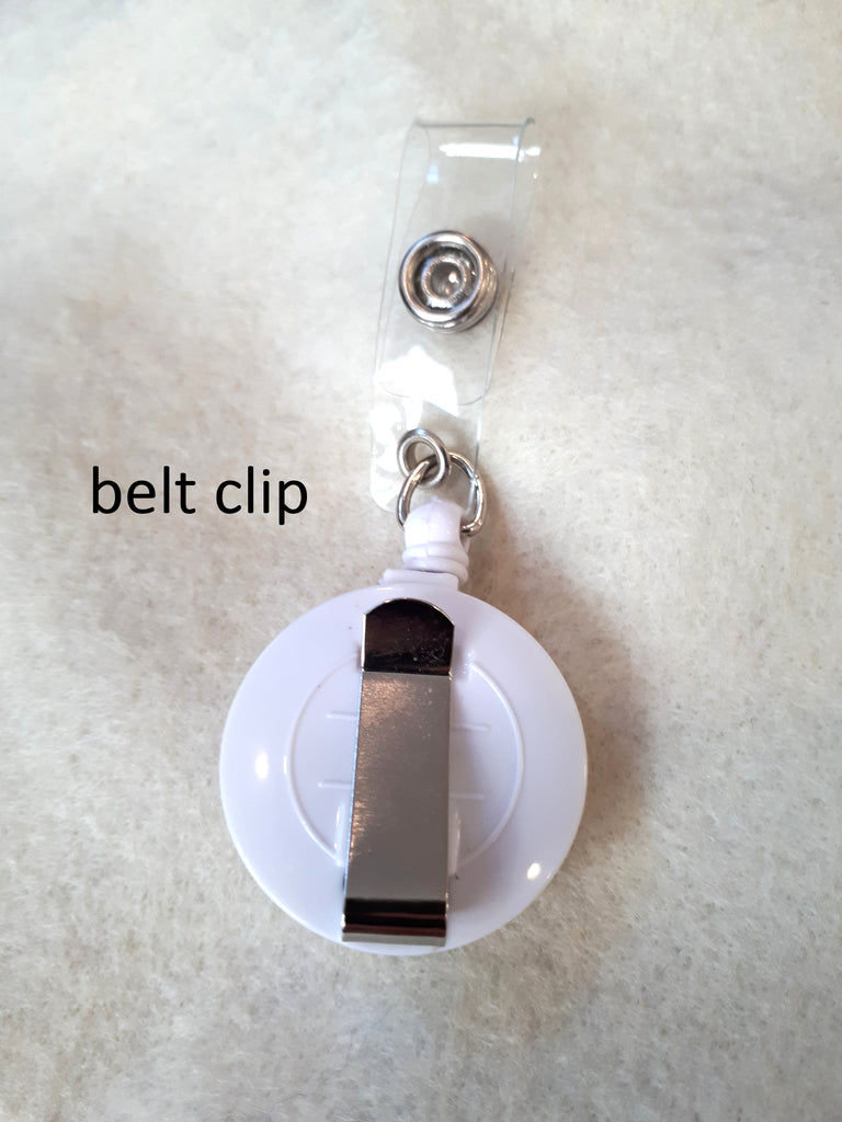 Peeps Bunny Badge reel-pink On Belt Clip