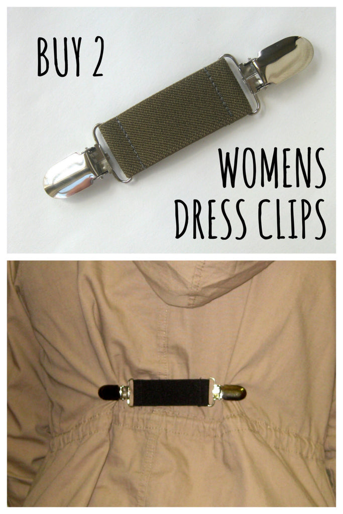 White Elastic Dress Clip- Womens Shirt Clip- Cinch Clip- Garment Clip –  Sweet Sparrow Design